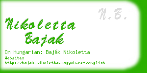 nikoletta bajak business card